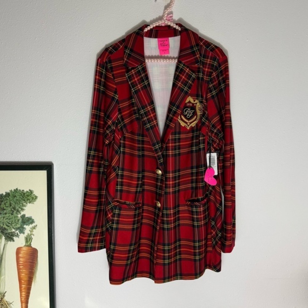 Torrid x Betsey Johnson NWT tartan plaid blazer size 1X